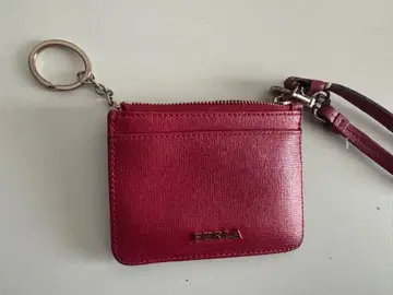 FURLA 버건디 ID 창 포함 카드 케이스