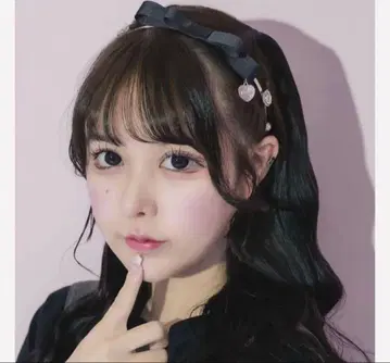 pium 하트 비쥬 리본 머리띠 핑크