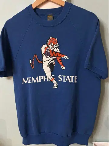 빈티지 80s 러셀 칼리지 반팔 맨투맨