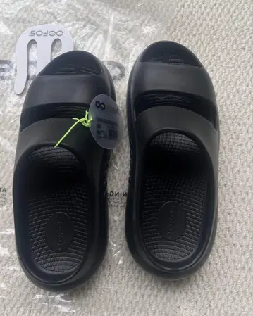 Oofos 블랙 샌들 M4/W6