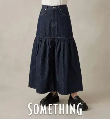 [ 새상품급/인기 ] SOMETHING 데님 개더 롱 스커트 M