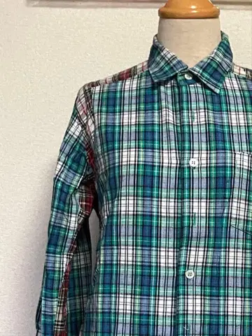 굿이너프 체크 무늬 패널 긴팔 셔츠