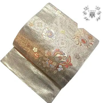 1890 화 후쿠로 오비 니시진 화문 꽃 나비 당초 미재단 금