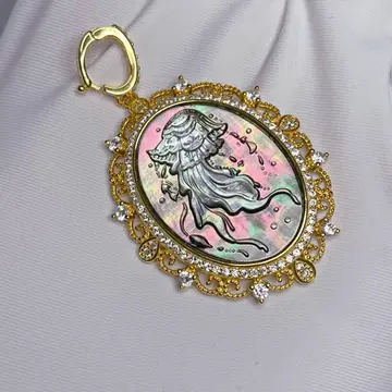 천연 쉘 카메오 실러가 뛰어난 검은 나비 조개 해파리 펜던트 탑 S925