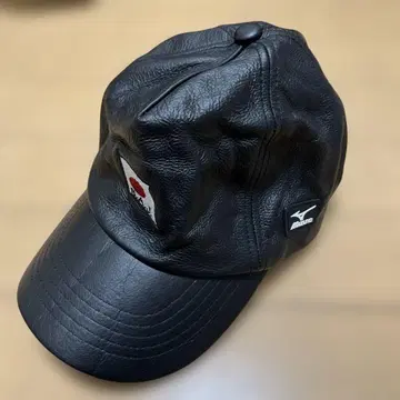 [레어템] 천연 가죽! SAJ 전일본스키연맹 캡 미즈노제