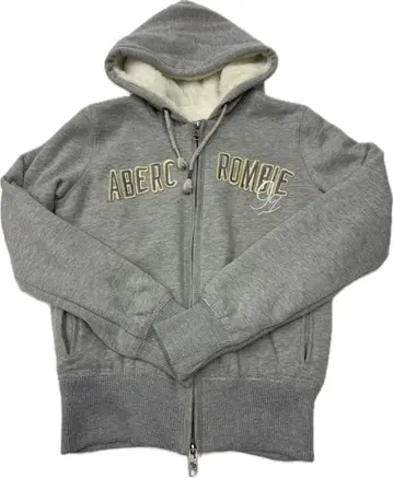 ABERCROMBIE 그레이 집업 후드티 여성용 L