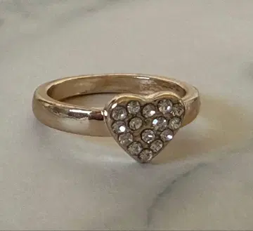 H.P.프랑스 골드톤 하트형 크리스탈 반지 13.5호