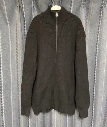 하이넥 자켓 스웨터 두꺼운 원단 집업 니트 가디건