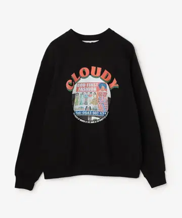[최종 가격] CLOUDY 그래픽 맨투맨 블랙