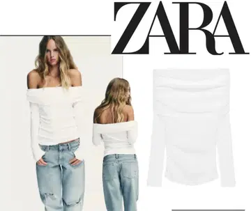 이번 시즌 완판템 택 포함 새상품 자라 오프숄더 개더 상의