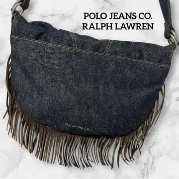 [레어] 폴로 랄프 로렌 데님 프린지 원 숄더백 Y2K