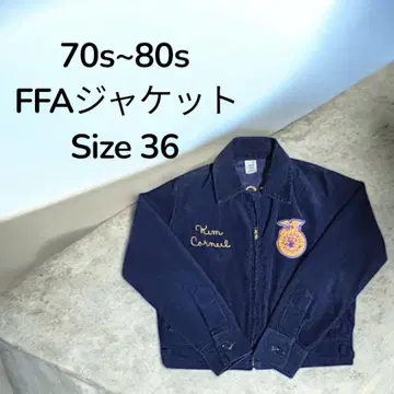 70s~80s FFA 자켓 코듀로이 사이즈 36 자수 빈티지