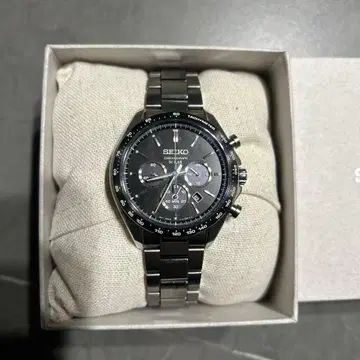 SEIKO 쿼츠 손목시계 크로노그래프 블랙 전파