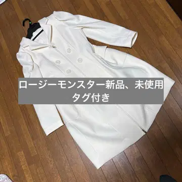 로지몬스터 화이트 더블 버튼 코트