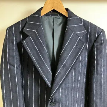 빈티지 80s 네이비 스트라이프 테일러드 자켓