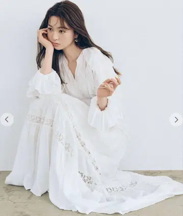 COCODEAL 러플 레이스 트리밍 원피스