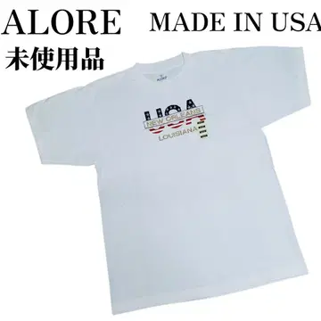 ALORE 미사용 90S USA제 자수 싱글 스티치 데드스탁 화이트