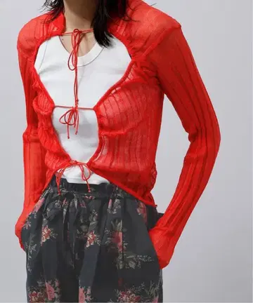 jane smith 16G SHEER WIDE RIB CARDIGAN