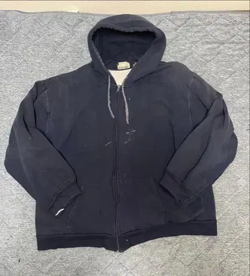 90s~00s 페이드 안감 써멀 지퍼 후드티 네이비
