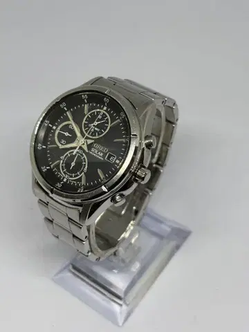 세이코 WIRED 솔라 크로노그래프 남성용 손목시계 블랙 미확인