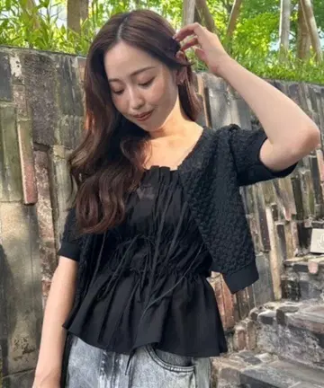 [프레이 아이디] 더블 자카드 숏 가디건