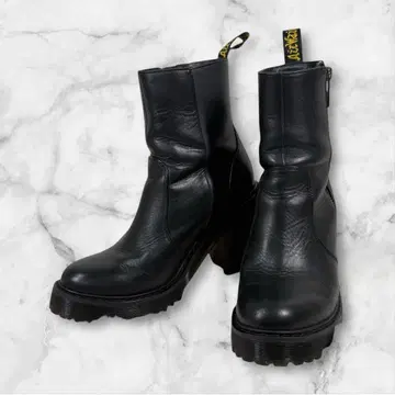 닥터마틴 통굽 힐 부츠 블랙 사이드 지퍼 UK5