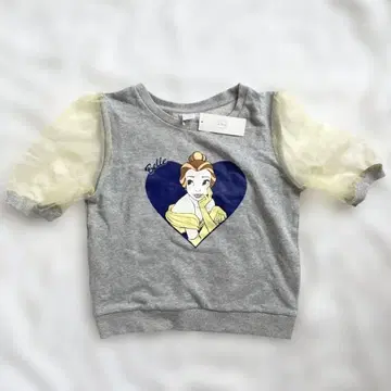 SPINNS 미녀와 야수 벨 퍼프 슬리브 상의 소매 오간자 맨투맨