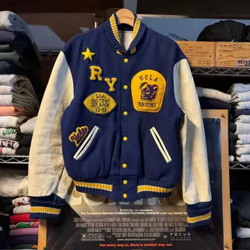 80s 빈티지 UCLA 블루인스 바시티 자켓 절개