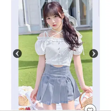 미셸 마카롱 슬림 레그 데님 치마바지