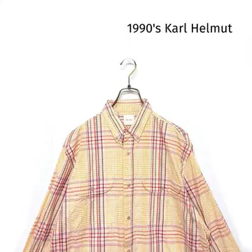 90's vintage Karl Helmut 체크 무늬 버튼 다운 셔츠