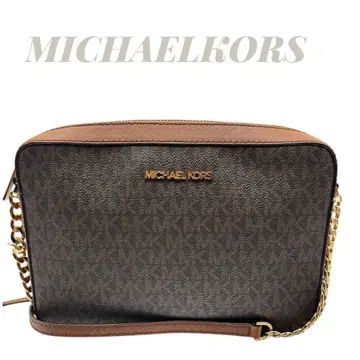 Michael Kors 숄더백 모노그램 브라운 골드 금장 장식