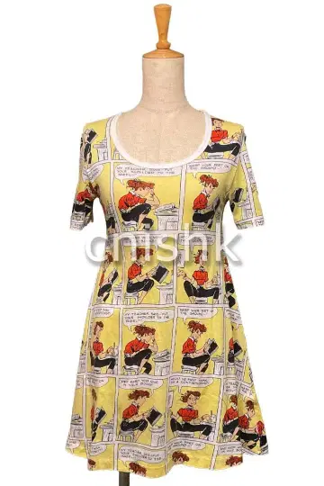 [레어/새상품급] MILK 코믹 패턴 T셔츠 원피스 레트로 팝 Y2K M