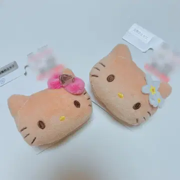 시마무라 산리오 일광화상 콜라보 헬로키티 헤어 클립 2개 세트