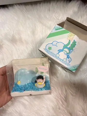 펭귄 저금통 유리 세공 박스 포함 레트로