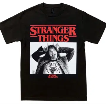 미사용 새상품 Stranger Things 기묘한 이야기 티셔츠/블랙