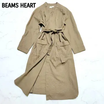 새상품급 빔즈하트 코튼 노카라 가운 코트 스프링 코트 F