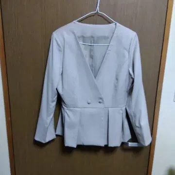 라이트 그레이 테일러드 자켓 더블 버튼