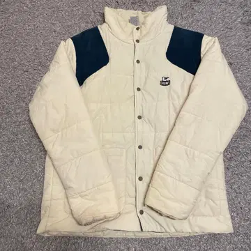 CHUMS 퀼팅 나일론 자켓 M 크림/네이비