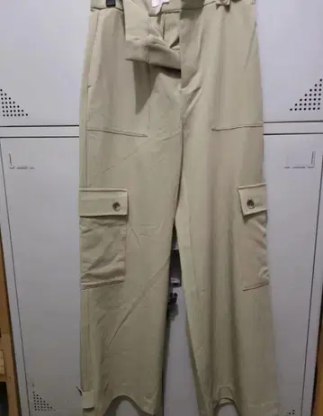 베이지 카고 팬츠 하이웨스트 4 포켓