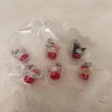 산리오 캐릭터즈 딸기 메지루시 액세서리 6종 컴플리트 참