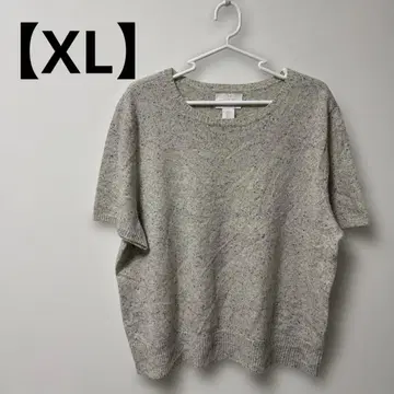 [ XL ] HALSTON 홀스턴 캐시미어 100% 반팔 니트