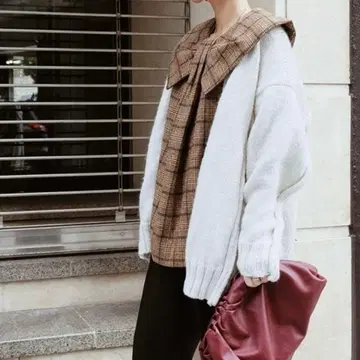 MACHATT 체크 오버 칼라 탑 베스트