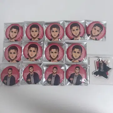 진격의 거인 엘렌 캔뱃지 아크링 키링 세트