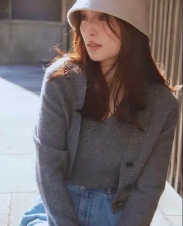 FRAY I.D 라쿤 앙상블 니트 그레이