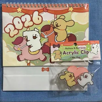 [ 미개봉 ] Maltese 몰티즈 달력 아크릴 클립 세트