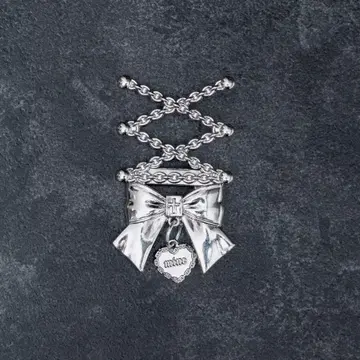 mine by LAFARY 레이스업 리본 실버 클립