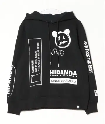 HIPANDA 후드티 XXL 블랙 스트릿 오버 사이즈 새상품급