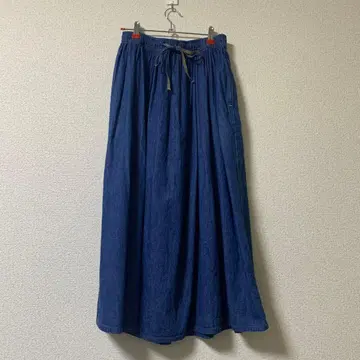 orSlow 오어슬로우 블루 데님 플레어 스커트