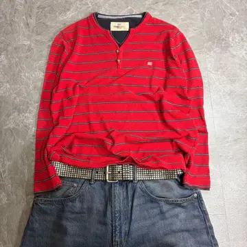 00s archive thermal striped henry neck