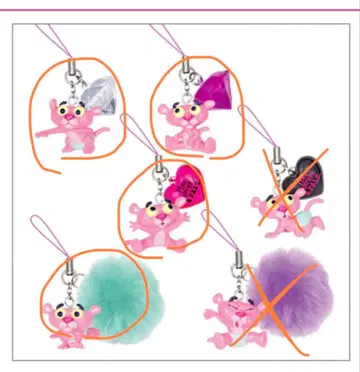 4종 묶음 판매 핑크 팬서 & 팔즈 펑키 스트랩